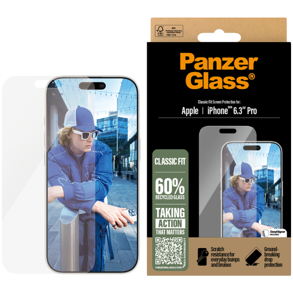PanzerGlass Screen Protector iPhone 16 Pro  | Classic Fit