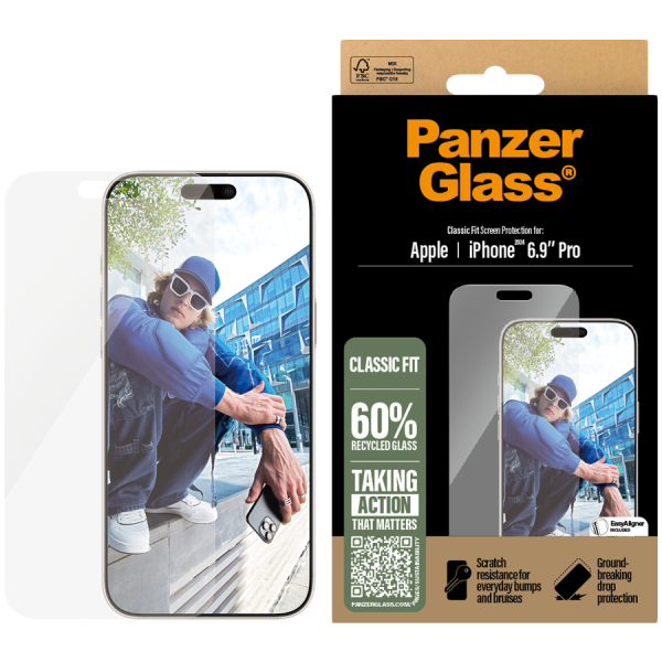PanzerGlass Screen Protector iPhone 16 Pro Max | Classic Fit
