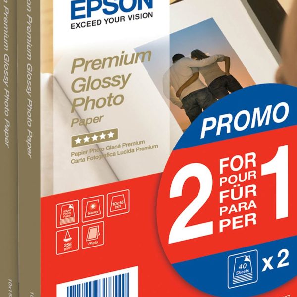 Papir EPSON Premium Glossy 10x15, 2x40l, 255 g/m2
