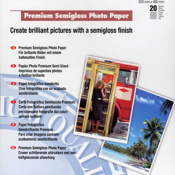 Papir EPSON Premium Semiglossy A3+, 20l, 250g/m2