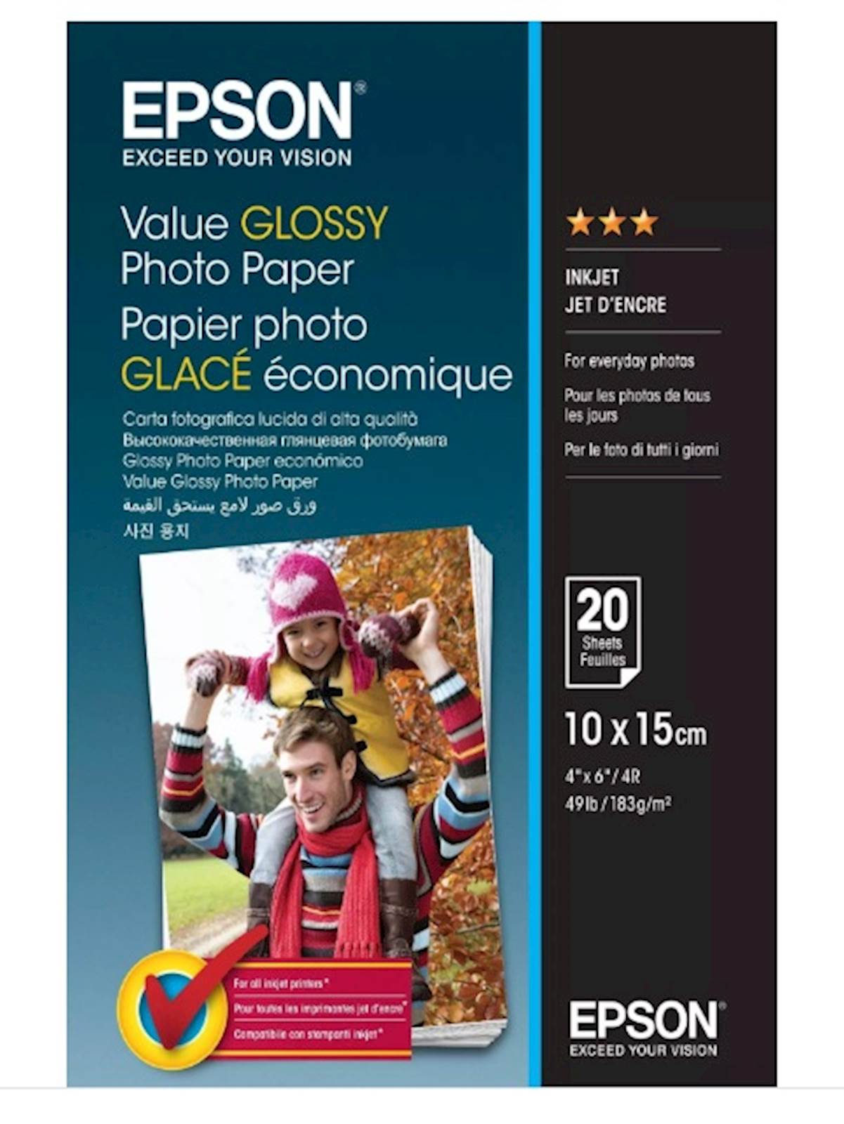 Papir EPSON Value Glossy 10x15cm 20 sheet Papir EPSON Value Glossy 10x15cm 20 sheet - Image 1