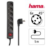 Produžni kabl Hama, 6 utičnica, sa prekidačem, 5 m