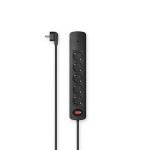 Produžni prenaponski kabal HAMA 5 utičnica 1.5m, prenaponski, sa prekidačem, crni