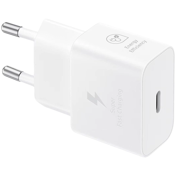 Samsung 25W Fast Charging USB-C Power Adapter White (cable included) Samsung 25W Fast Charging USB-C Power Adapter White (cable included) - Image 1