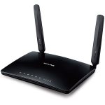 TP-LINK 300Mbps Wireless N 4G LTE Router with 4G LTE modem, LTE-FDD/LTE-TDD/DC-HSPA+/HSPA+/HSPA/UMTS/EDGE/GPRS/GSM, 3x10/100Mbps LAN ports, 1x10/100Mbps LAN/WAN port, 300Mbps / 2.4GHz, 802.11b/g/n, 2 Internal, 2 Fixed External WiFi Antennas