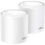 TP-Link Deco X50(2-pack) AX3000 Whole Home Mesh Wi-Fi 6 System, 574 Mbps at 2.4 GHz + 2402 Mbps at 5 GHz, 2× Internal Antennas, 3× Gigabit Ports (WAN/LAN auto-sensing), 2 Streams and HE160 for 5GHz, Deco App, Router/AP Mode, IPv6, IPTV, HomeShield