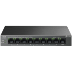 TP-Link LS109P 9-Port 10/100 Mbps Desktop Switch with 8-Port PoE+, 8× 10/100 Mbps PoE+ Ports, 1× 10/100 Mbps Non-PoE Port, 802.3at/af, 63 W PoE Power, Desktop Steel Case, Extend Mode for 250m PoE Transmitting, Isolation Mode, PoE Auto Recovery