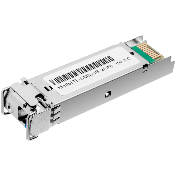 TP-Link TL-SM321B 1000Base-BX WDM Bi-Directional SFP Module, LC connector, TX:1310nm/RX:1550nm, single-mode, 20km, Supports Digital Diagnostic Monitoring (DDM), Hot-swappable, Works in pair with TL-SM321A