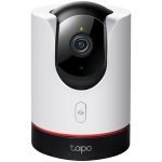 TP-Link Tapo C225 Pan/Tilt AI Home Security Wi-Fi Camera, 2K QHD (2560x1440), 2.4 GHz, Horizontal 360º ,Pan/Tilt, Smart AI Detection and Notifications (motion, people, pets, cars, abnormal sound), Physical Privacy Mode, Night Vision, Tapo app