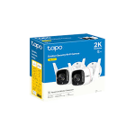 TP-Link Tapo C310P2 Outdoor Security Wi-Fi Camera 2-PACK, 3MP, 2.4 GHz, 2 x External Antennas, 1 x Ethernet Port, Motion Detection and Notifications, Sound and Light Alarm, Remote Control, Two-Way Audio, Sharing to Social Medias, Voice Control