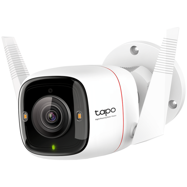 TP-Link Tapo C325WB Outdoor Security Wi-Fi Camera, 2K QHD (2688x1520), F1.0, 2.4 GHz,2T2R,2 × External Antennas, 1 × Ethernet Port,Night-Piercing Color Vision, Smart AI Detection and Notifications (motion, people, pets, cars, abnormal sound)