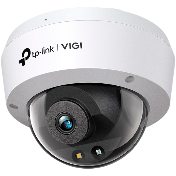 TP-Link VIGI C240(4mm) 4MP Full-Color Dome Network Camera, H.265+/H.265/H.264+/H.264, 1/3"" Progressive Scan CMOS, Color/0.005 Lux@F1.6, 0 Lux with IR/White Light, 25fps/30fps, PoE/12V DC, 4 mm Fixed Lens, IK10, IP67, IR Night Vision(Up to 30m)