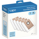 Tapo RVA202 Robot Vacuum Disposable Dust Bag, 3L Disposable Dust Bag  x5, Suitable for Tapo RV30 Max Plus, Tapo RV20 Max Plus