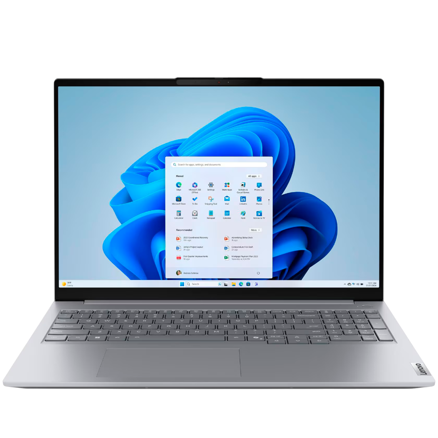 ThinkBook 16 G8 IAL, 16'' WUXGA (1920x1200) IPS 300 nits AG, Ultra 5 225U, 12C, 16GB DDR5, 512GB SSD M.2, Intel Intg, 1080p IR Cam + Mic, WLAN + BT, 2xUSB 3.2, 1xUSB 3.2 Type C, 1xUSB THB 4, HDMI, SD reader, RJ-45, FPR, Backlit Kb, 45WH, Win 11 Pro, 3Yr ThinkBook 16 G8 IAL, 16'' WUXGA (1920x1200) IPS 300 nits AG, Ultra 5 225U, 12C, 16GB DDR5, 512GB SSD M.2, Intel Intg, 1080p IR Cam + Mic, WLAN + BT, 2xUSB 3.2, 1xUSB 3.2 Type C, 1xUSB THB 4, HDMI, SD reader, RJ-45, FPR, Backlit Kb, 45WH, Win 11 Pro, 3Yr - Image 1