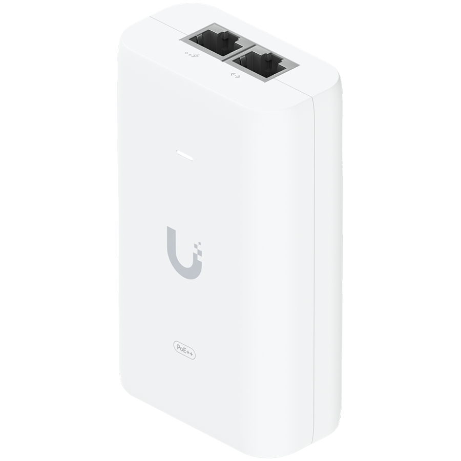UBIQUITI PoE++ Adapter; Delivers up to 60W of PoE++; Surge, peak pulse, and overcurrent protection; Contains RJ45 data input, AC cable with earth ground, and PoE++ output; LED indicator for status monitoring. UBIQUITI PoE++ Adapter; Delivers up to 60W of PoE++; Surge, peak pulse, and overcurrent protection; Contains RJ45 data input, AC cable with earth ground, and PoE++ output; LED indicator for status monitoring. - Image 1