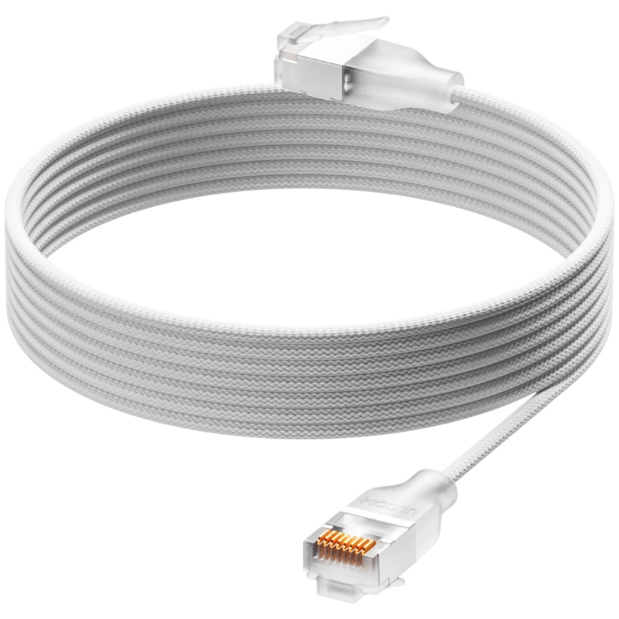 Ubiquiti UACC-Cable-Patch-EL-C6A-0.15M-W Ultra-thin braided patch cable, designed and optimized for 10 GbE networking Translucent booted RJ45 for optimal Etherlighting brightness Ubiquiti UACC-Cable-Patch-EL-C6A-0.15M-W Ultra-thin braided patch cable, designed and optimized for 10 GbE networking Translucent booted RJ45 for optimal Etherlighting brightness - Image 1