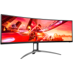 AOC MONITOR LED AG493UCX2, 49",56.8x119.4cm, VA SUPER ultrawide (32:9) 5120x1440, 5K, 1ms, 165hz, 550cd/m2, DisplayHDR 1000, sRGB 131%, 8 Bit, Freesync Premium Pro, G-Sync Compatible, Vesa 100x100, Black - Image 3