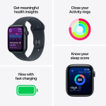 Apple Watch SE 3 GPS 44mm Midnight Aluminium Case with Midnight Sport Band - M/L,Model A3325 - Image 7