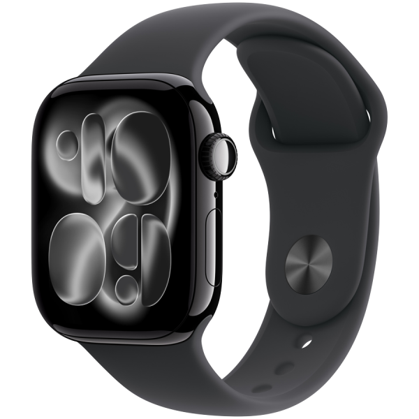 Apple Watch Series 11 GPS 42mm Jet Black Aluminium Case with Black Sport Band - S/M,Model A3331