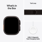 Apple Watch Ultra 3 Cellular 49mm Black Titanium Case with Black/Charcoal Trail Loop - M/L - Image 11