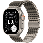 Apple Watch Ultra 3 Cellular 49mm Natural Titanium Case with Natural Titanium Milanese Loop - Large