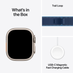 Apple Watch Ultra 3 Cellular 49mm Natural Titanium Case with Blue/Bright Blue Trail Loop - M/L - Image 11