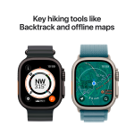 Apple Watch Ultra 3 Cellular 49mm Natural Titanium Case with Blue/Bright Blue Trail Loop - M/L - Image 9