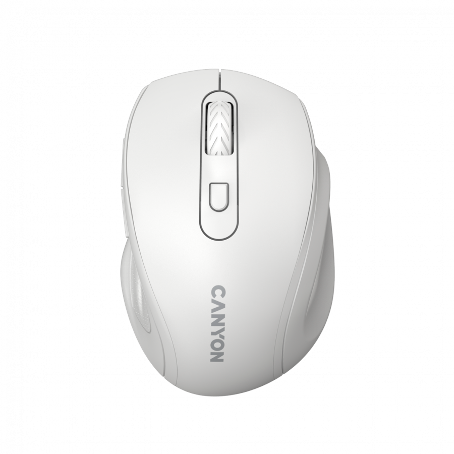 Canyon 6 buttons wireless 2.4Ghz mouse, MX8650A Sensor, DPI up to 1600,Injection case, 3 M life times left and right switches, 2xAAA battery, ABS material, Size: 105x71x40mm, Weight: 59g, white Canyon 6 buttons wireless 2.4Ghz mouse, MX8650A Sensor, DPI up to 1600,Injection case, 3 M life times left and right switches, 2xAAA battery, ABS material, Size: 105x71x40mm, Weight: 59g, white - Image 1