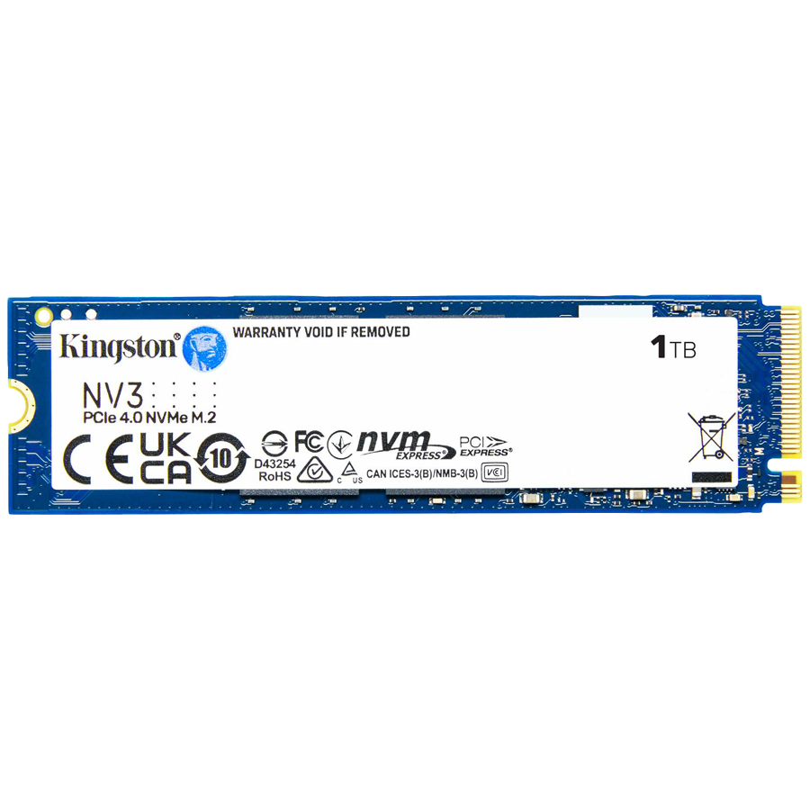 Kingston 1TB NV3 SSD M.2 2280 PCIe 4.0 NVMe, Read: 6,000/ Write: 4,000MB/s Kingston 1TB NV3 SSD M.2 2280 PCIe 4.0 NVMe, Read: 6,000/ Write: 4,000MB/s - Image 1