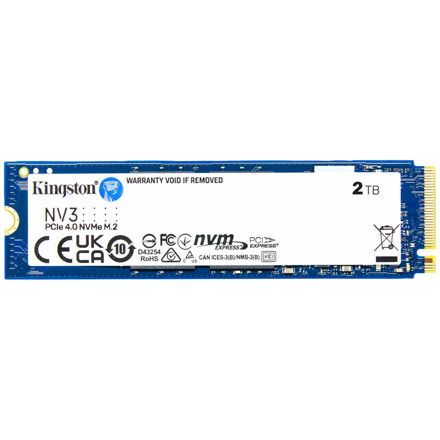 Kingston 2TB NV3 SSD M.2 2280 PCIe 4.0 NVMe, Read: 6,000/ Write: 5,000MB/s Kingston 2TB NV3 SSD M.2 2280 PCIe 4.0 NVMe, Read: 6,000/ Write: 5,000MB/s - Image 1