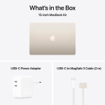 MacBook Air 15-inch,Starlight, Model A3241,M4 CHIP WITH 10C CPU, 10C GPU,16GB unified memory,35W Dual USB-C Power Adapter,256GB SSD storage,Two Thunderbolt 4 Ports,Touch ID,Liquid Retina display,Force Touch Trackpad, KEYBOARD-INT - Image 12