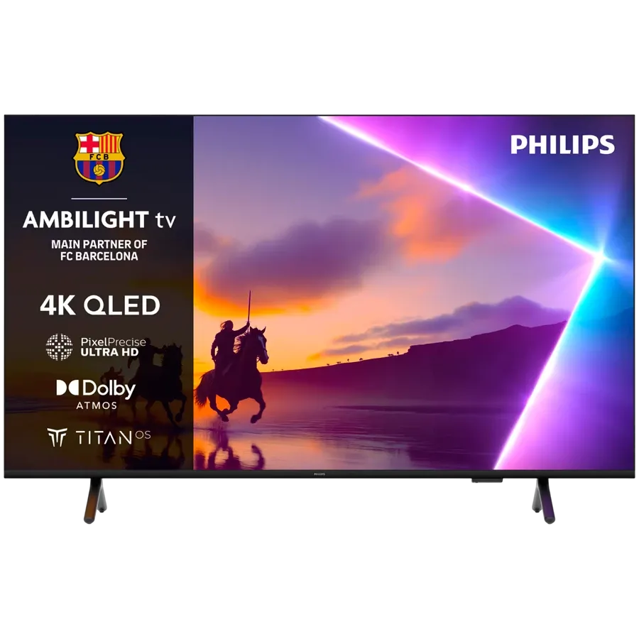 Philips TV QLED 4K AMBILIGHT 50PUS8510/12, 126 cm (50") TV, Pixel Precise Ultra HD, Titan OS smart platform, Dolby Atmos sound. Philips TV QLED 4K AMBILIGHT 50PUS8510/12, 126 cm (50") TV, Pixel Precise Ultra HD, Titan OS smart platform, Dolby Atmos sound. - Image 1