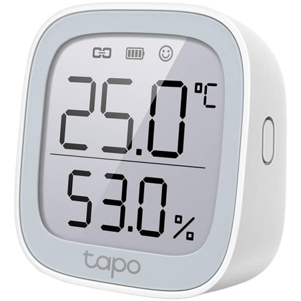 TP-Link Tapo T315 Smart Temperature and Humidity Monitor, 868 MHz, battery powered(2xAAA), 2.7 inch E-ink display, Tapo smart app, Tapo IoT hub required, real-time monitoring, 2s refresh rate, data storage and export, alert and notification