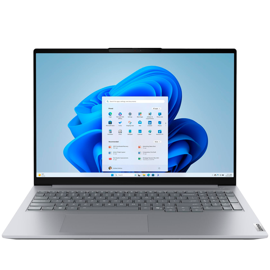 ThinkBook 16 G9 IRL, 16'' WUXGA (1920x1200) IPS 400 nits AG, Ultra 7 240H, 10C, 16GB DDR5, 512GB SSD M.2, Intel Intg,1080p IR Cam+Mic, WLAN + BT, 2x USB 3.2, 1x USB 3.2 Type C, 1x USB THB 4, HDMI, SD reader, RJ-45, FPR, Backlit Kb, 48WH, No Os, 3Yr ThinkBook 16 G9 IRL, 16'' WUXGA (1920x1200) IPS 400 nits AG, Ultra 7 240H, 10C, 16GB DDR5, 512GB SSD M.2, Intel Intg,1080p IR Cam+Mic, WLAN + BT, 2x USB 3.2, 1x USB 3.2 Type C, 1x USB THB 4, HDMI, SD reader, RJ-45, FPR, Backlit Kb, 48WH, No Os, 3Yr - Image 1