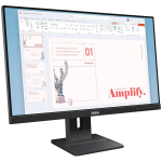ThinkVision E24-40, 23.8" IPS, 1920x1080 FHD, 1300:1, 250 nits, 100Hz, 178 / 178, 16:9, 4/6ms, HDMI, DP, VGA, 2x 2w, Tilt, Swivel, Pivot, Height Adjust Stand, VESA, Raven Black, 3Yr - Image 2